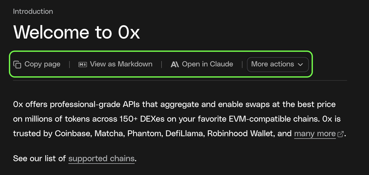 context menu in docs