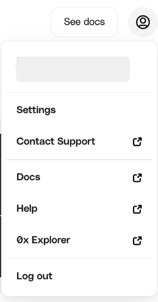 0x Dashboard Settings