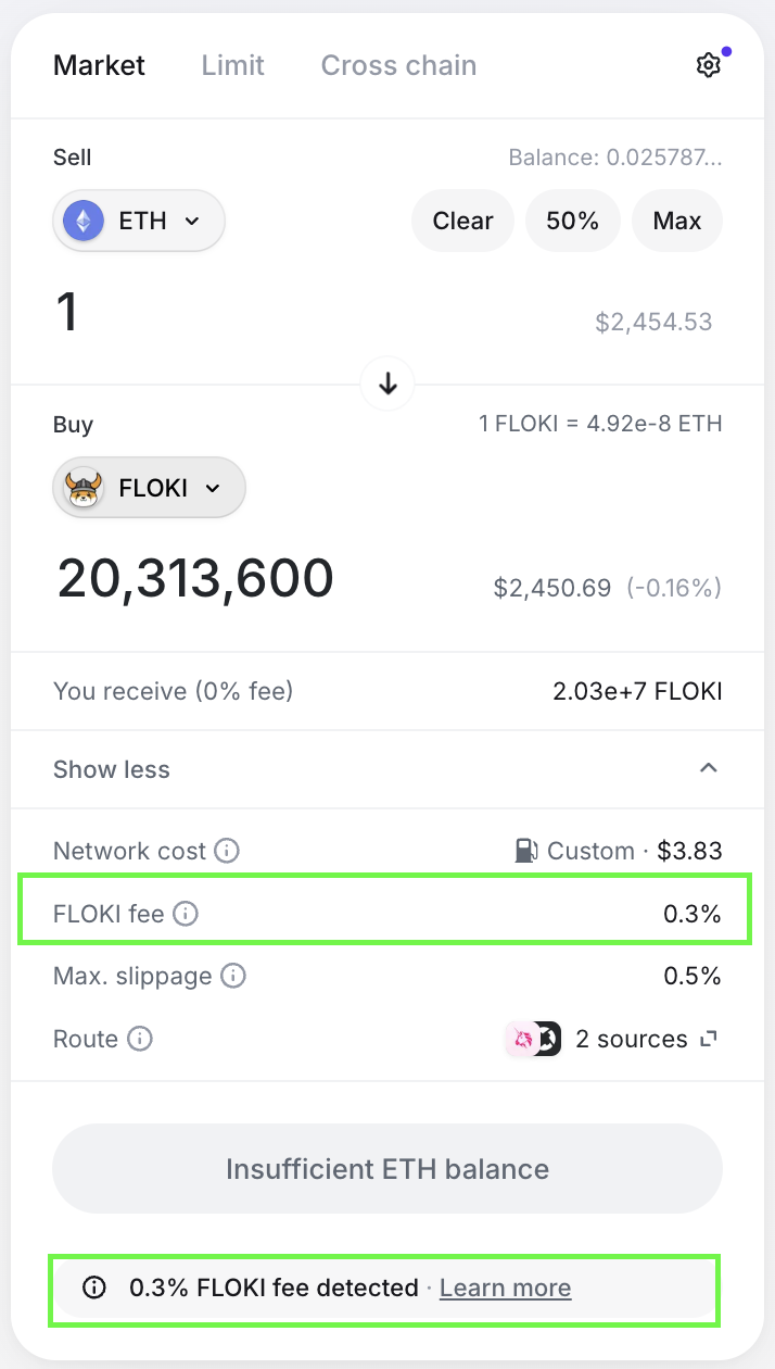Matcha Buy Tax UI