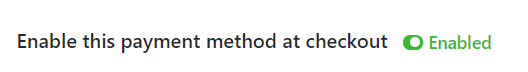 Enable payment method