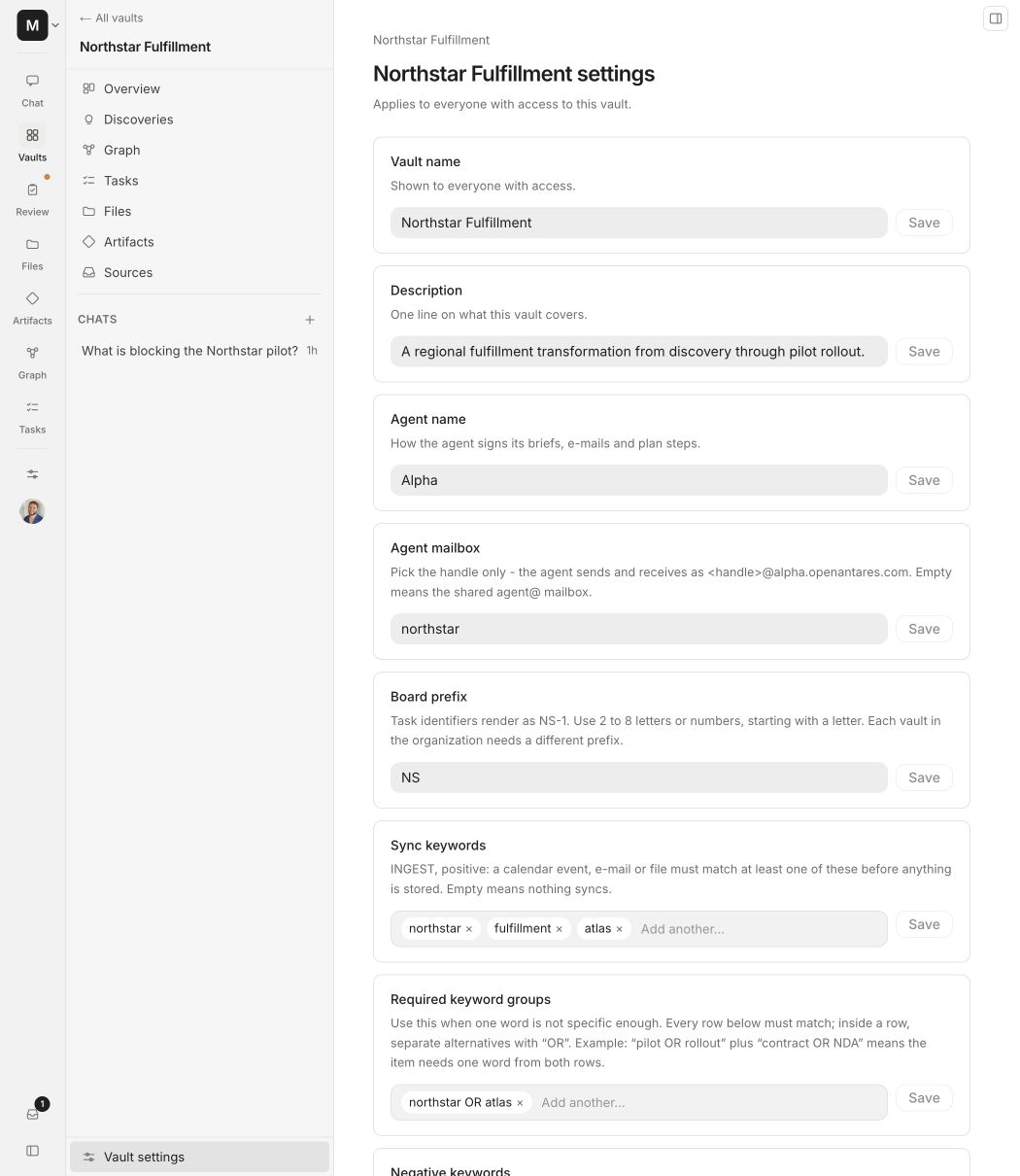 Vault member list and role controls