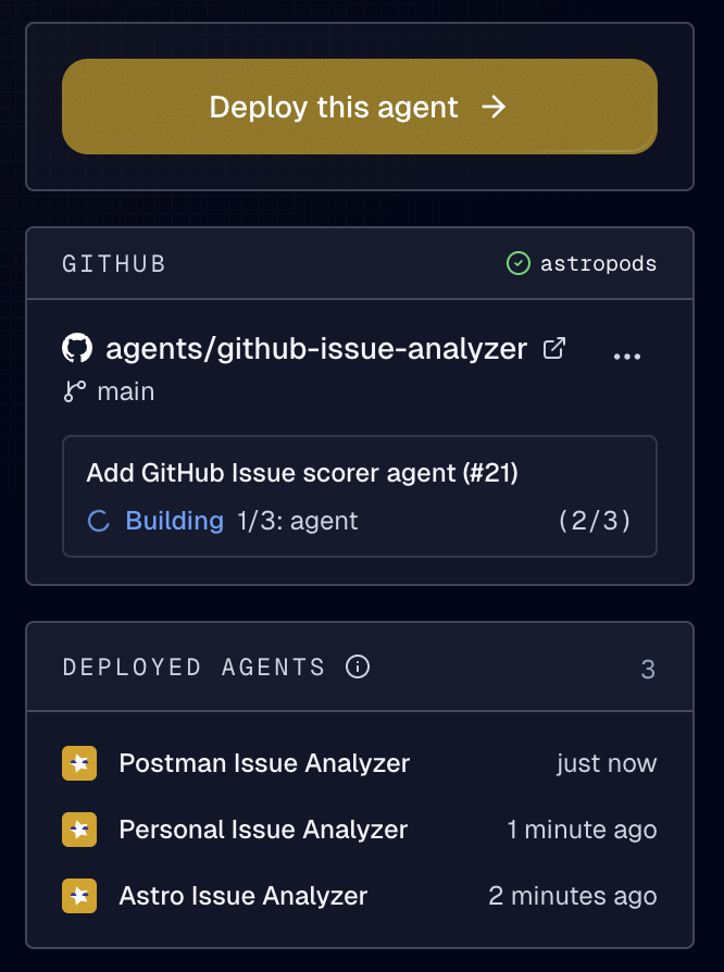Deployed agents