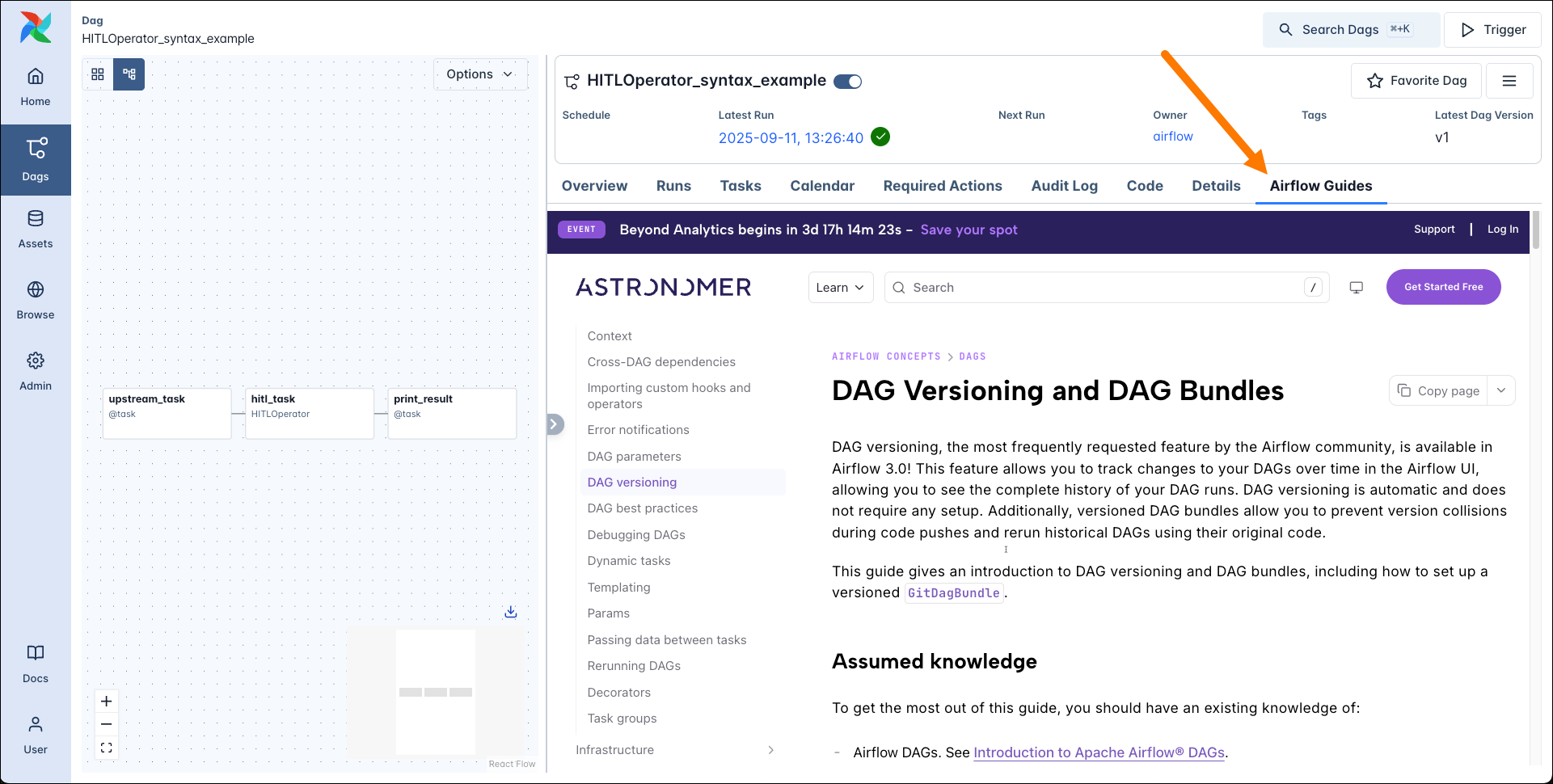 DAG tab