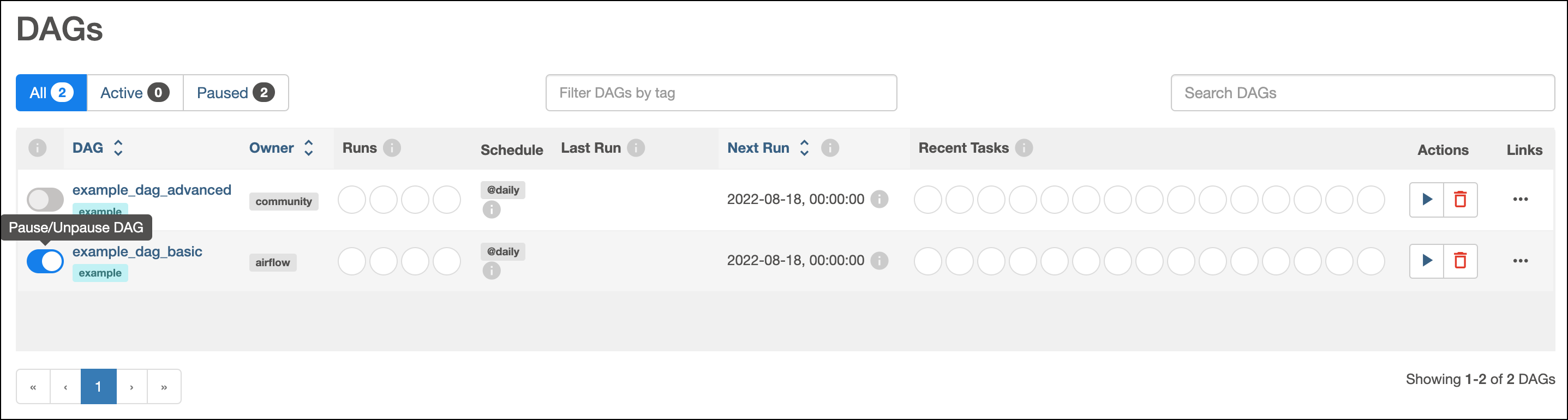 Pause Dag slider in the Airflow UI