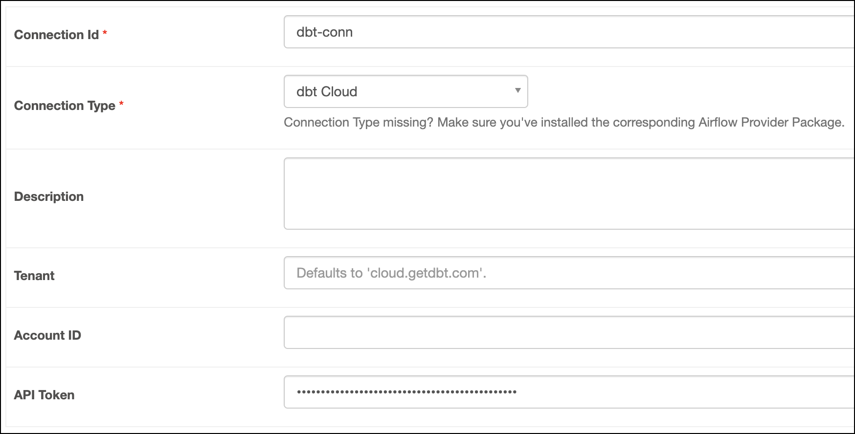 dbt Cloud connection test