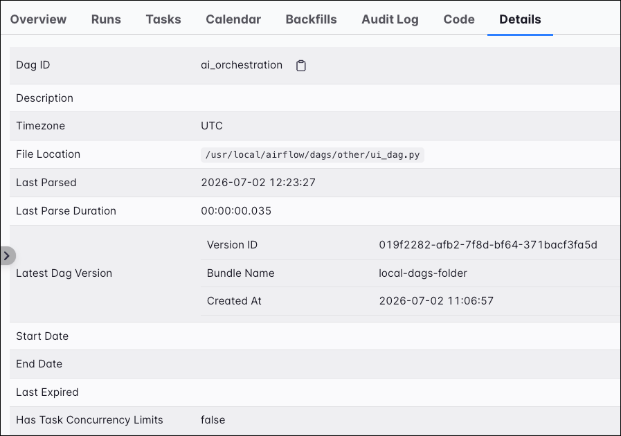 Screenshot of the Details tab.
