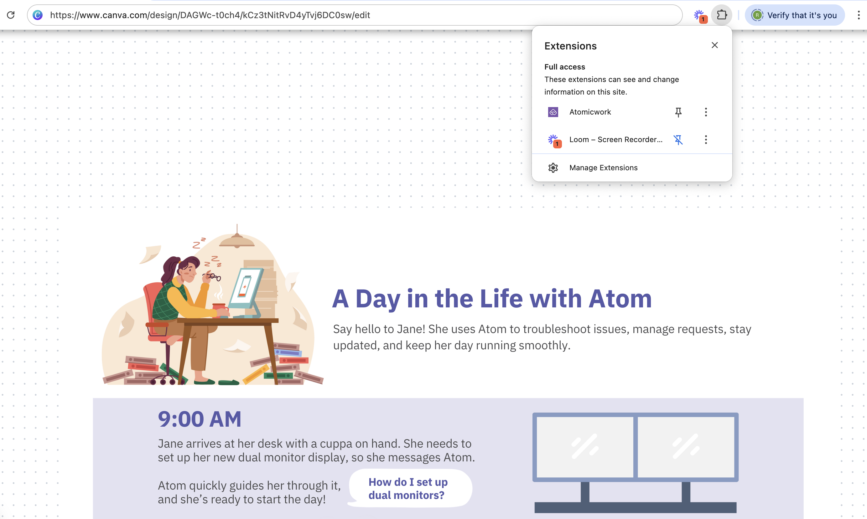 Atomicwork extension in Chrome.png