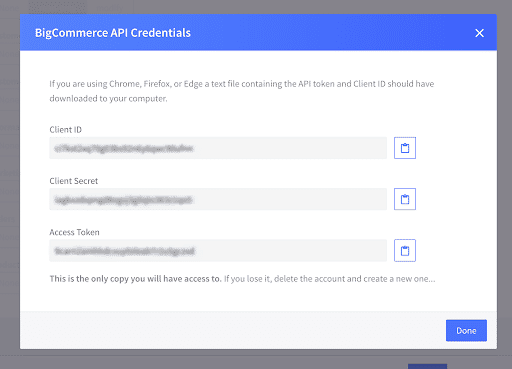 API credentials