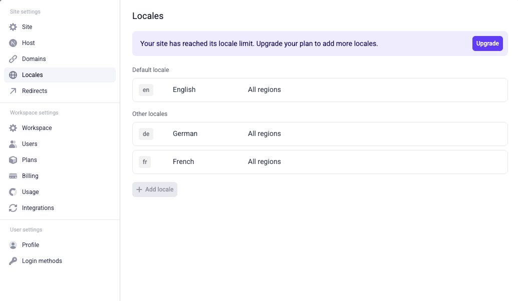 Makeswift locales