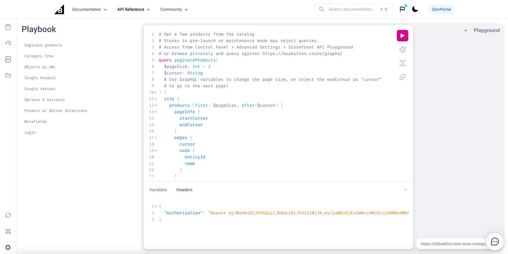 GraphQL Playground