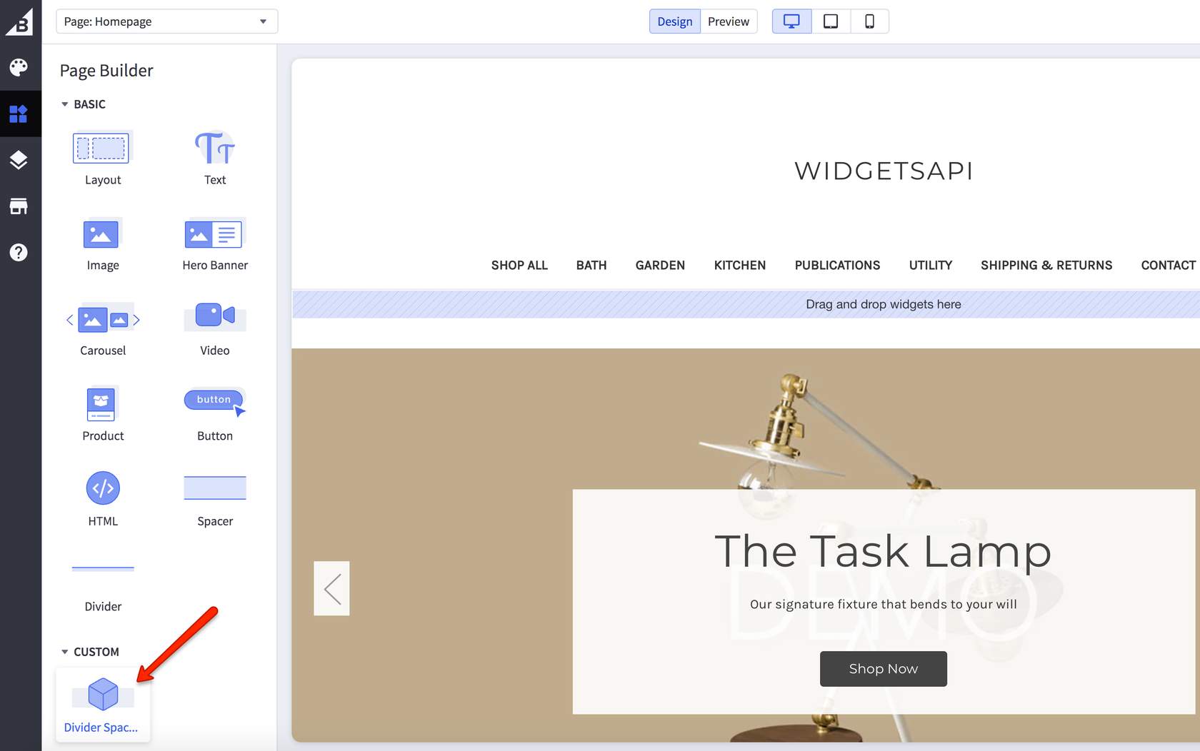 Page Builder widget