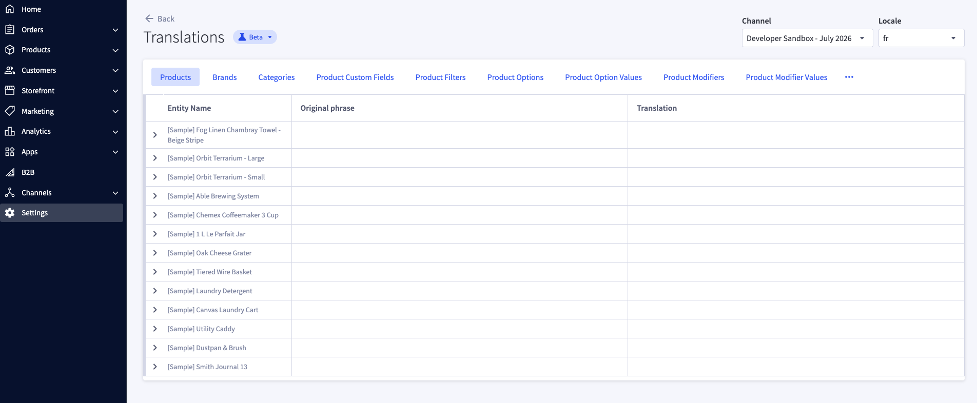 Add Translations in the control panel