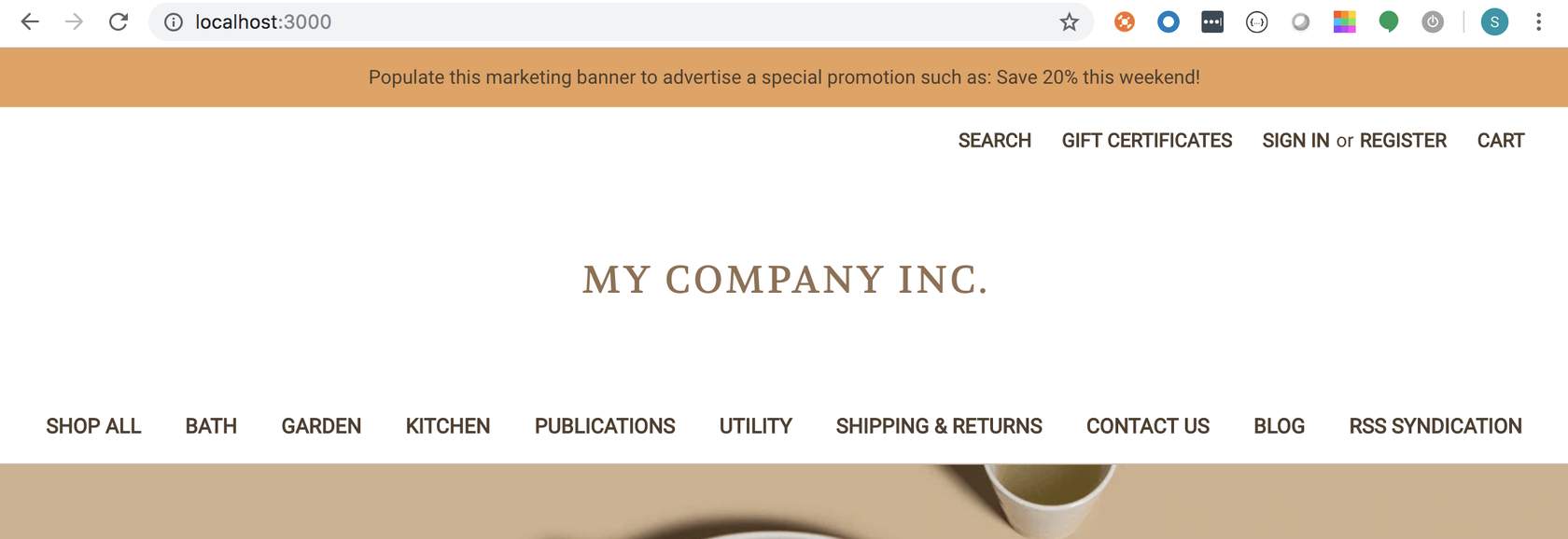 Navigation menu snippet highlighted