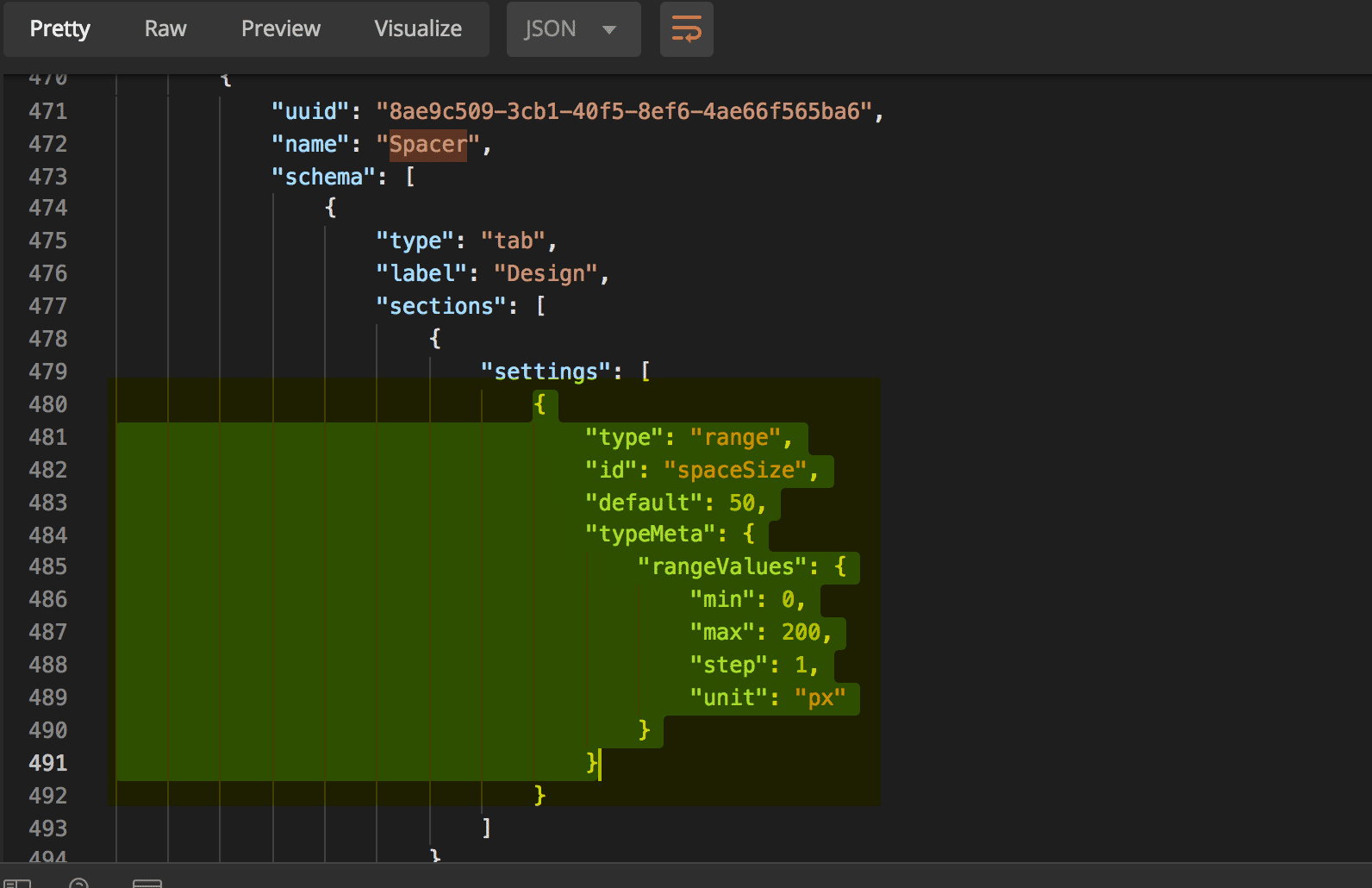 Spacer schema