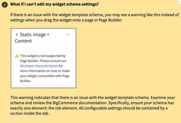 Schema warning