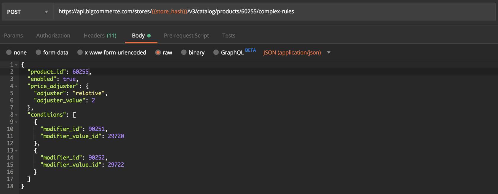 Example Request: Create a Complex Rule