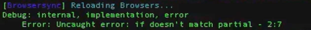 Terminal error log showing mismatched if/endif