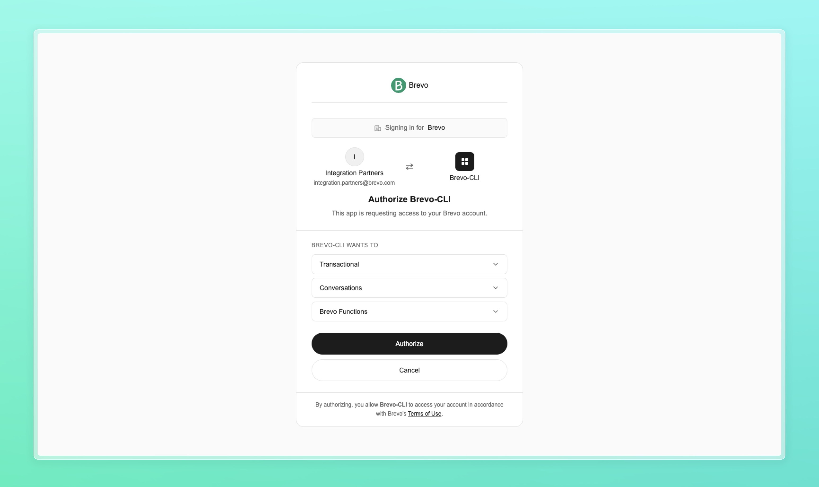 The consent screen a user sees when authorizing an OAuth app, listing the requested scopes