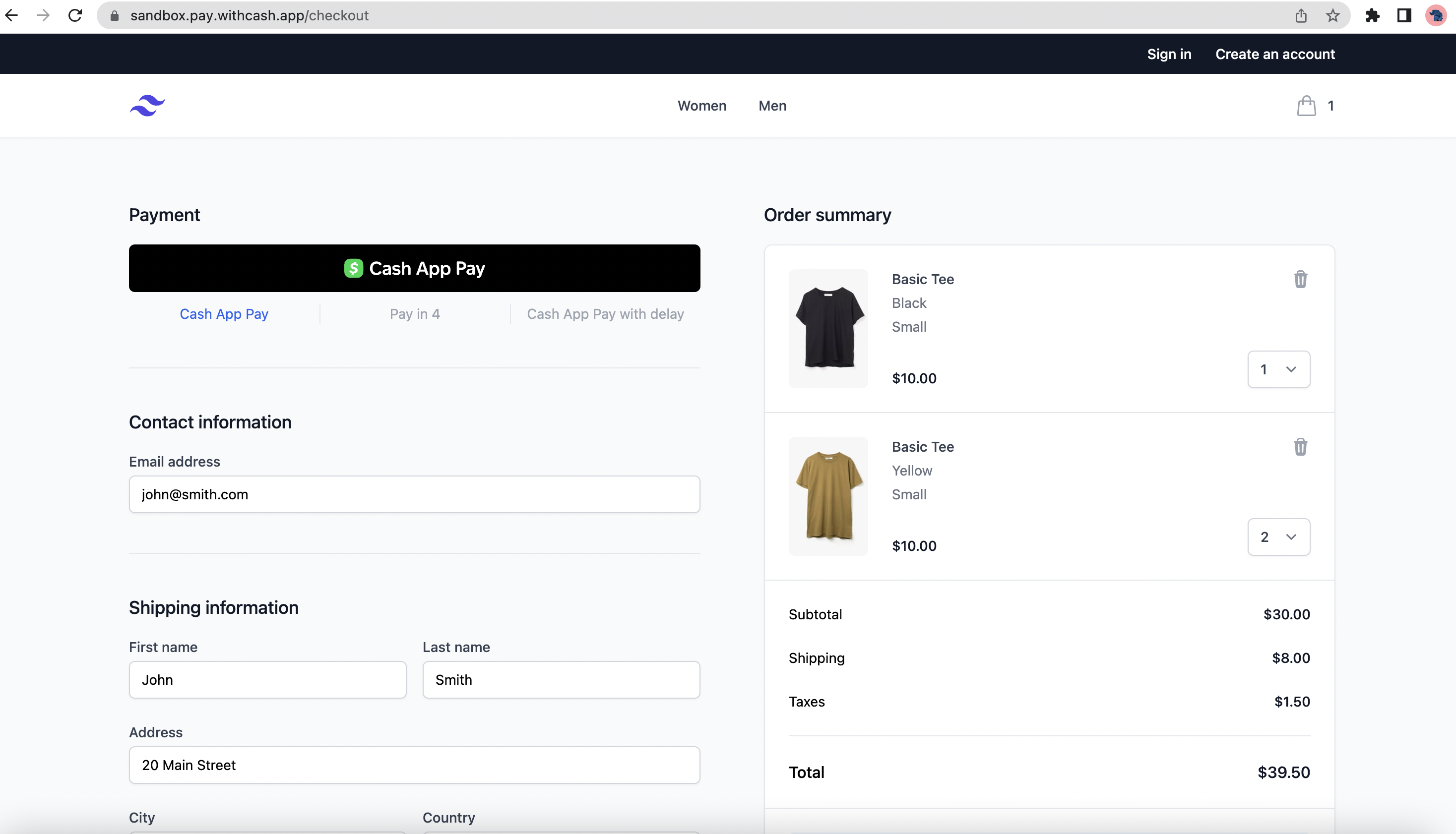 Sandbox test store
