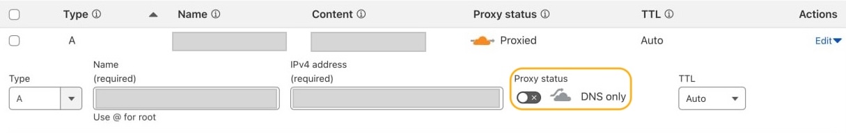 Cloudflare proxy setting