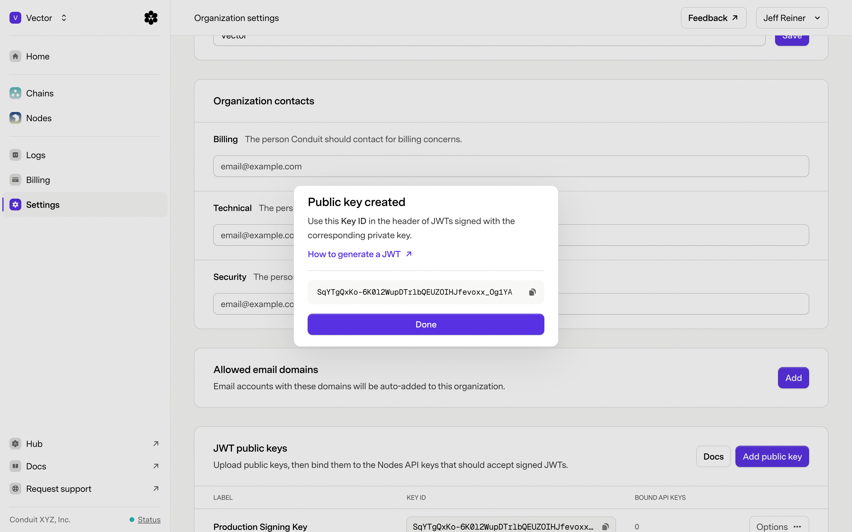The derived Key ID