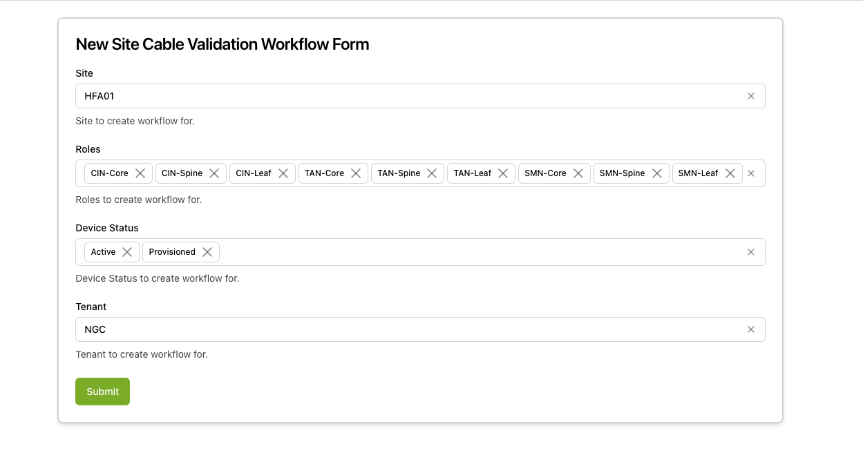 Workflow form