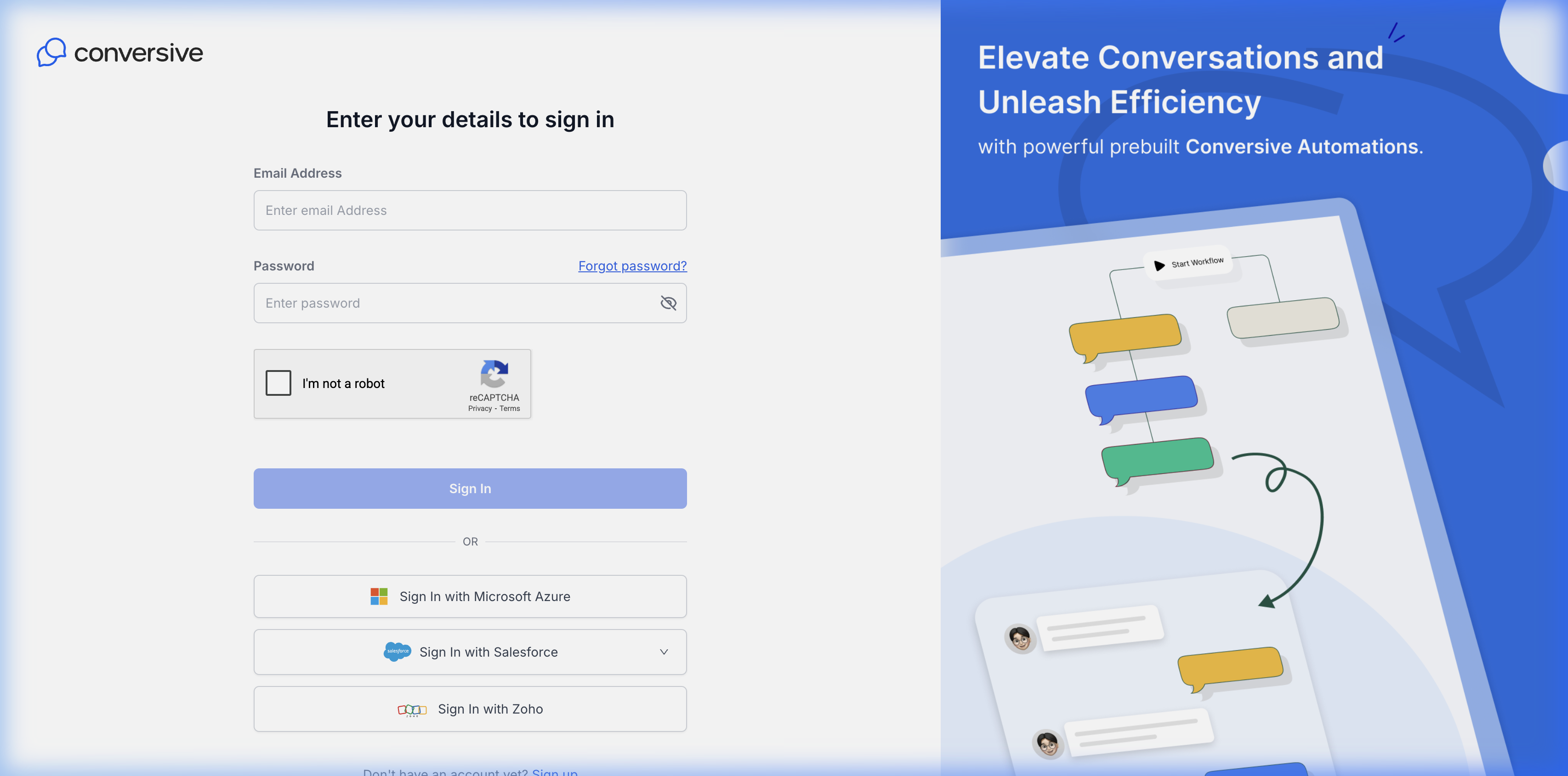 Conversive Login Options