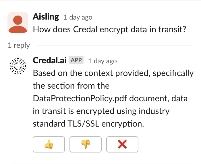 Slack message asking the Information Security Copilot a question unrelated to its expertise