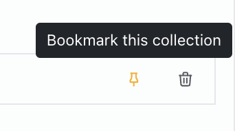 The pin button on an attached data source for bookmarking it
