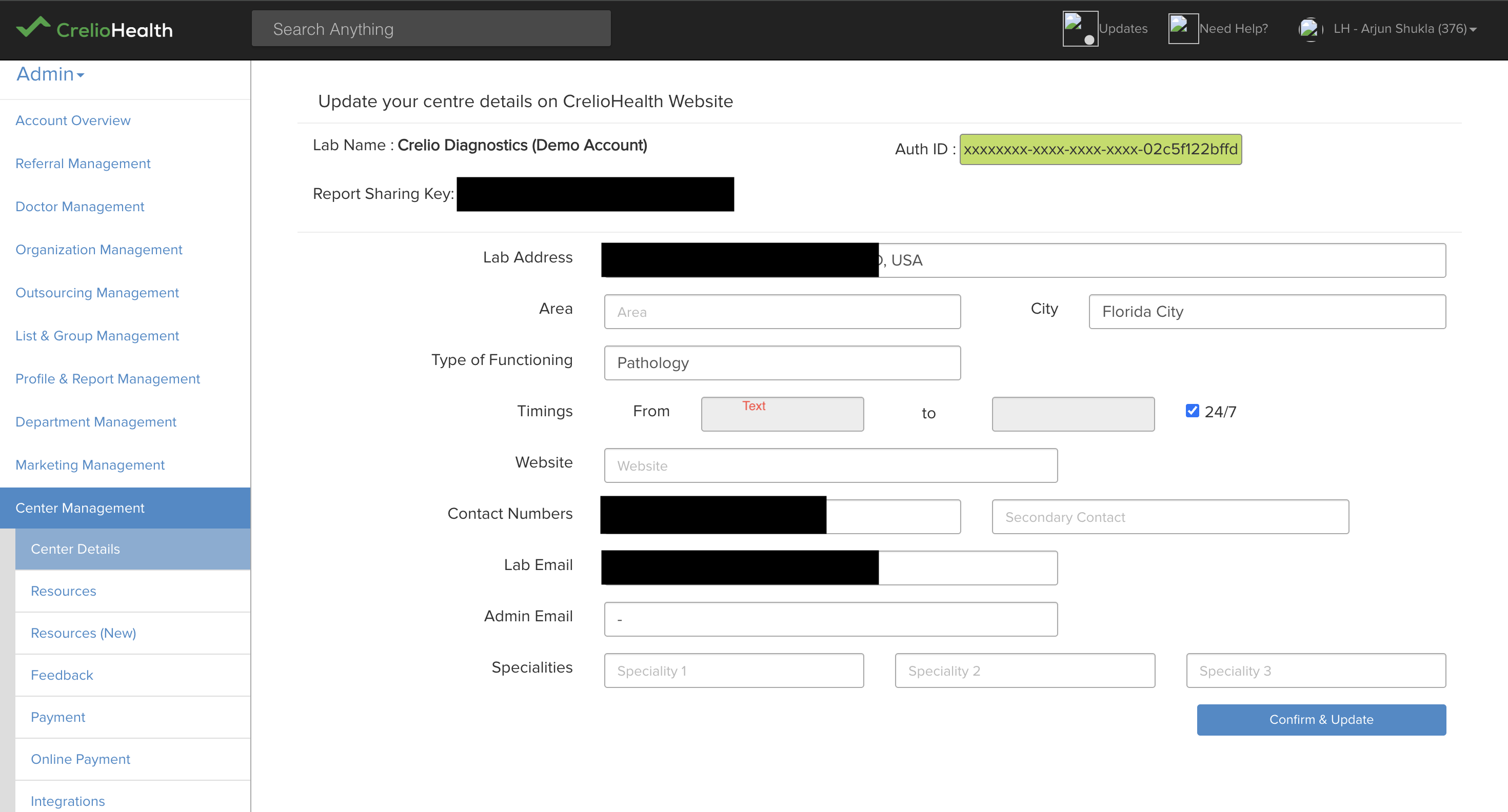 LiveHealth lab public key