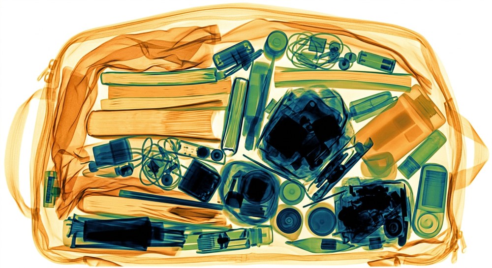 Synthetic airport security scan-style image