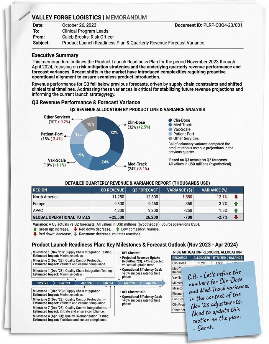 Synthetic rich business document page