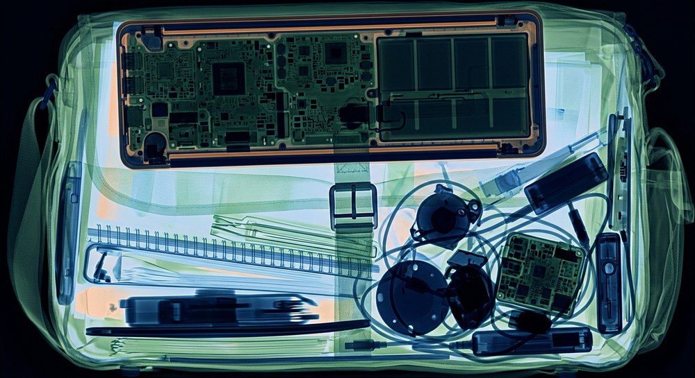 Synthetic airport security scan-style image