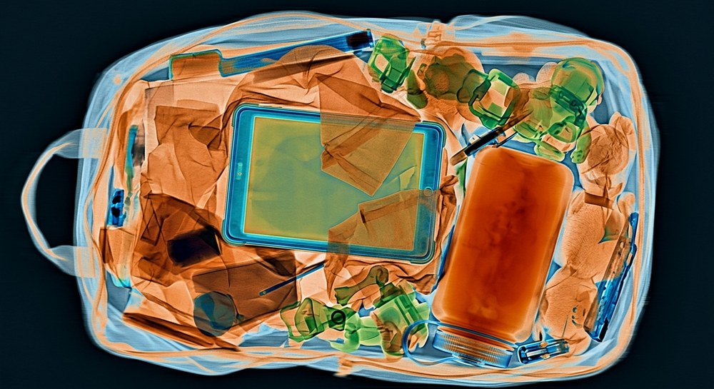 Synthetic airport security scan-style image