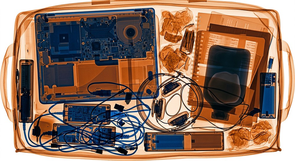 Synthetic airport security scan-style image