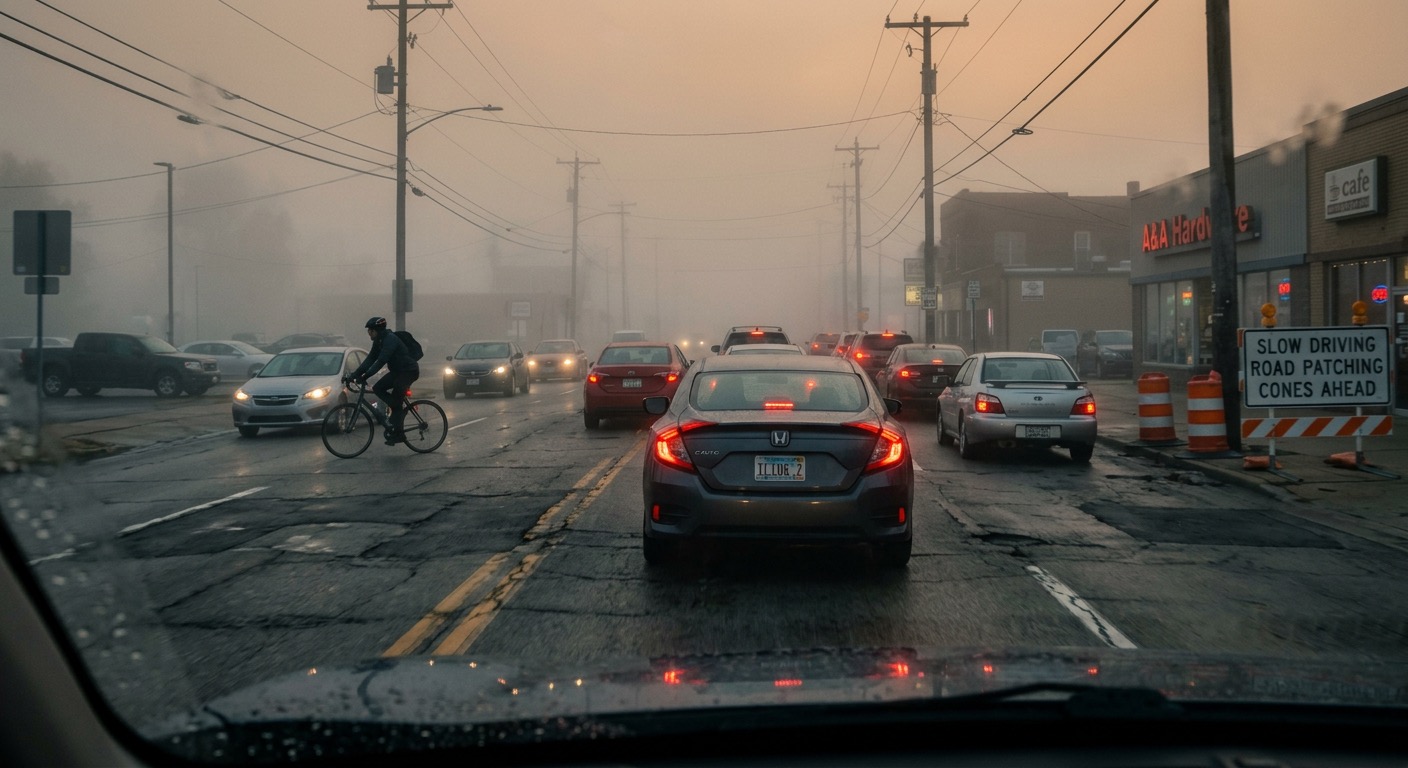 Autonomous vehicle ego-camera traffic scene