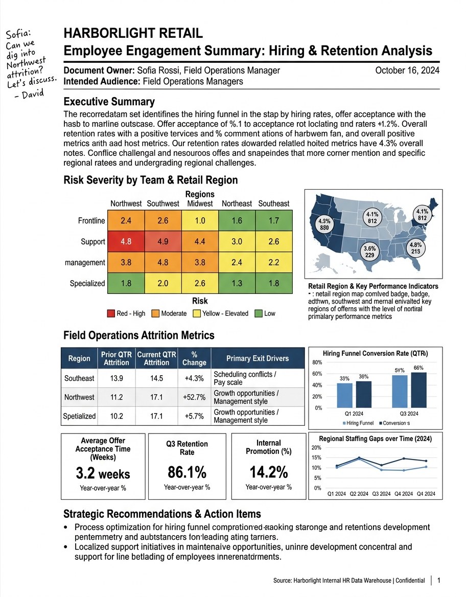Synthetic rich business document page