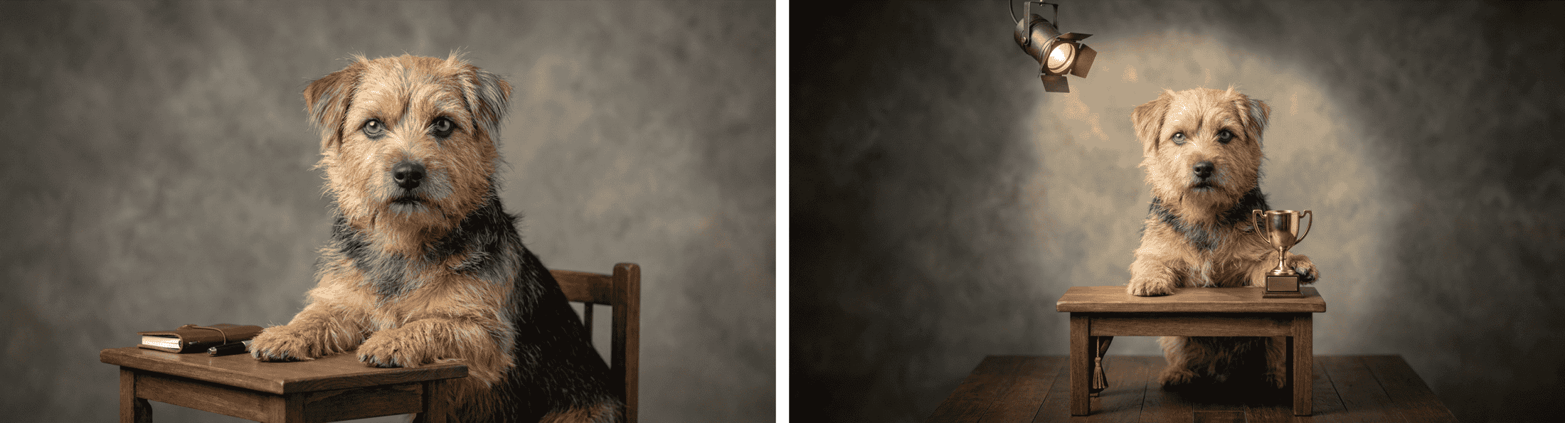 Before and after funny pet image edit