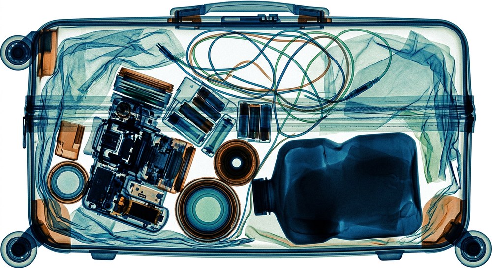 Synthetic airport security scan-style image