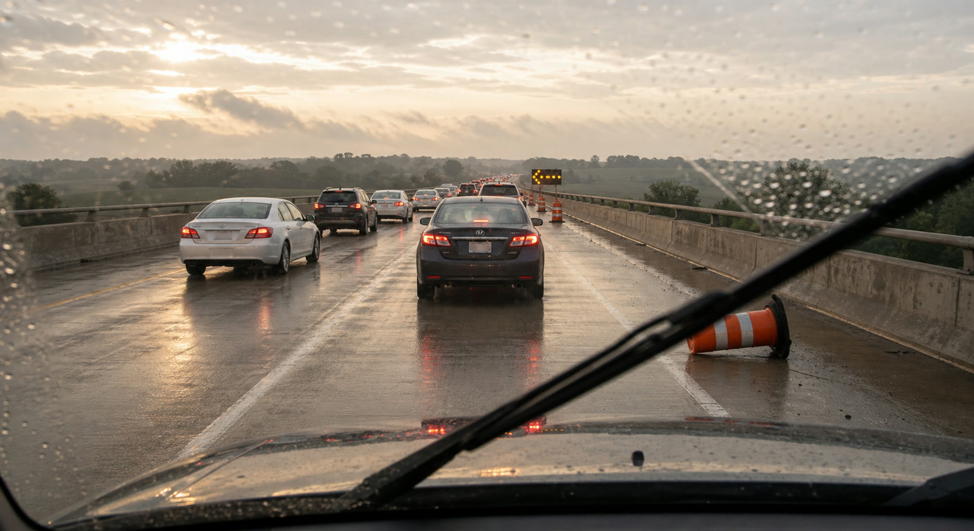 Autonomous vehicle ego-camera traffic scene