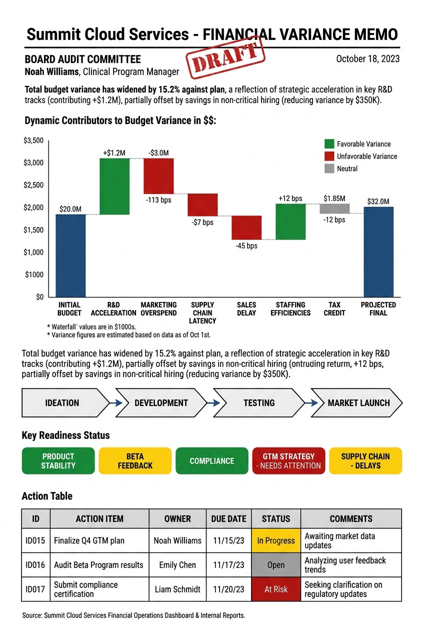 Synthetic rich business document page