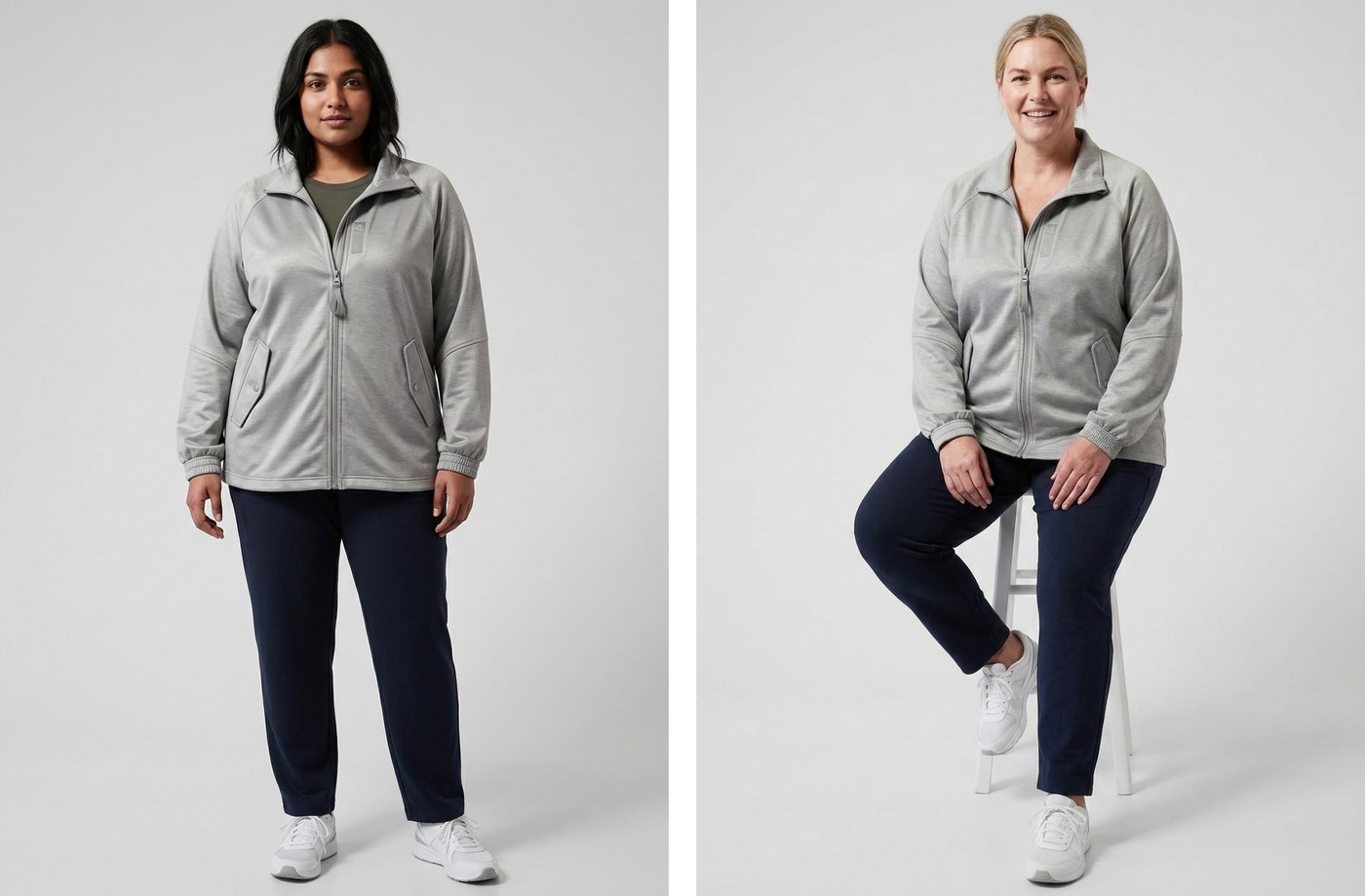 Before and after adult apparel image variation