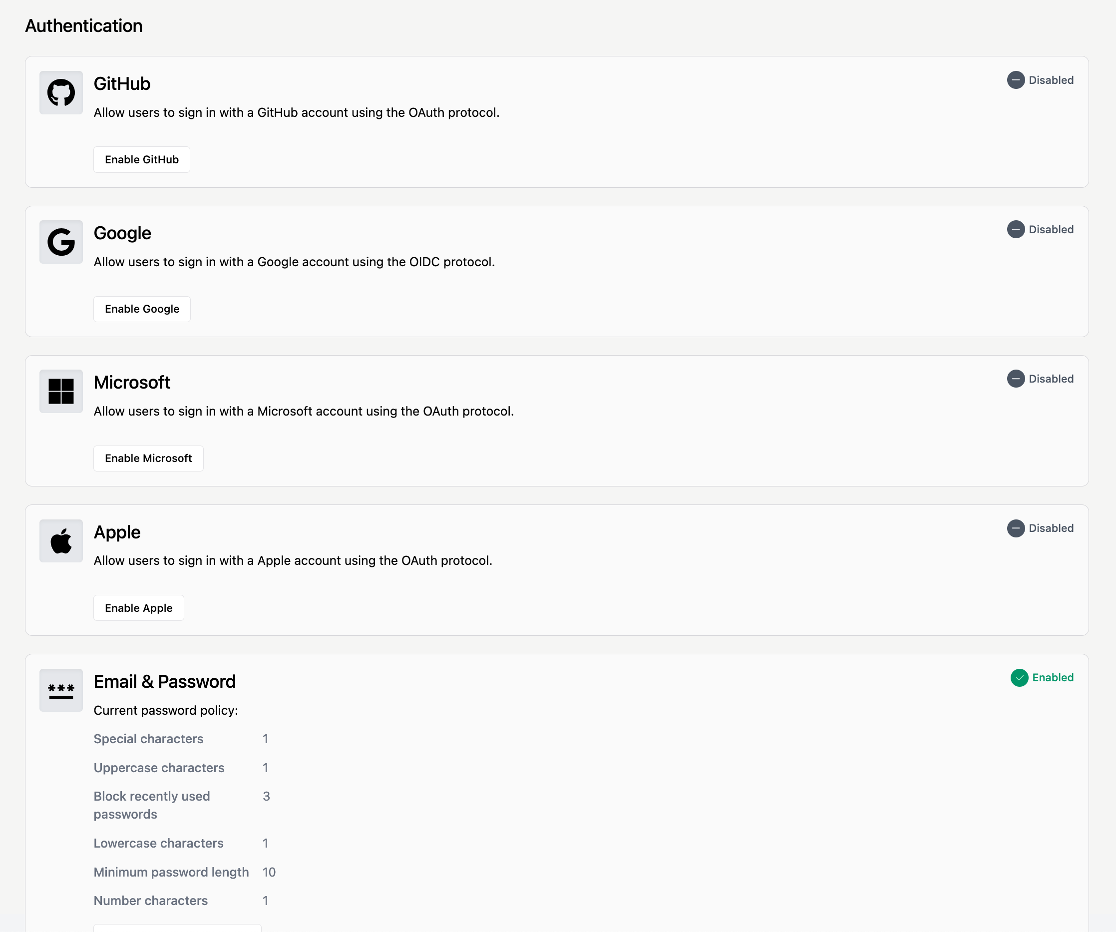 Authentication view