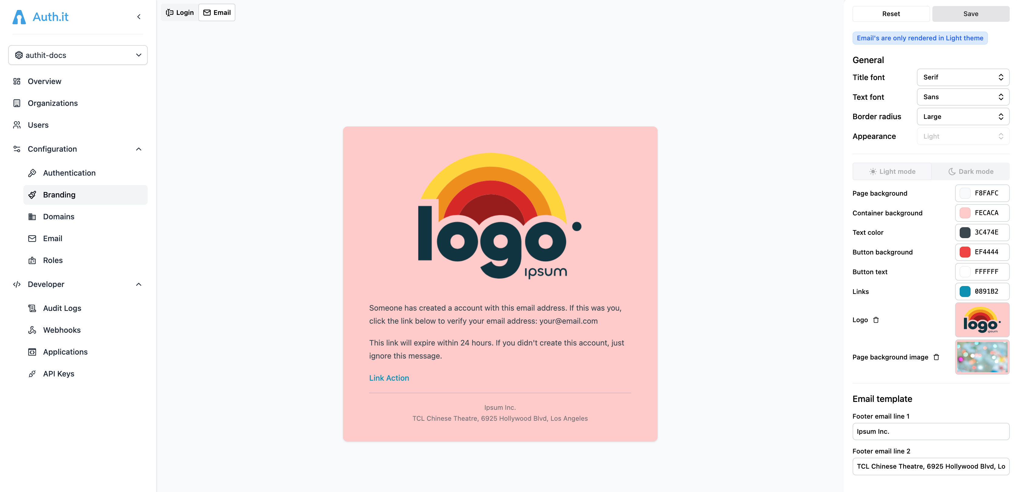 Email branding