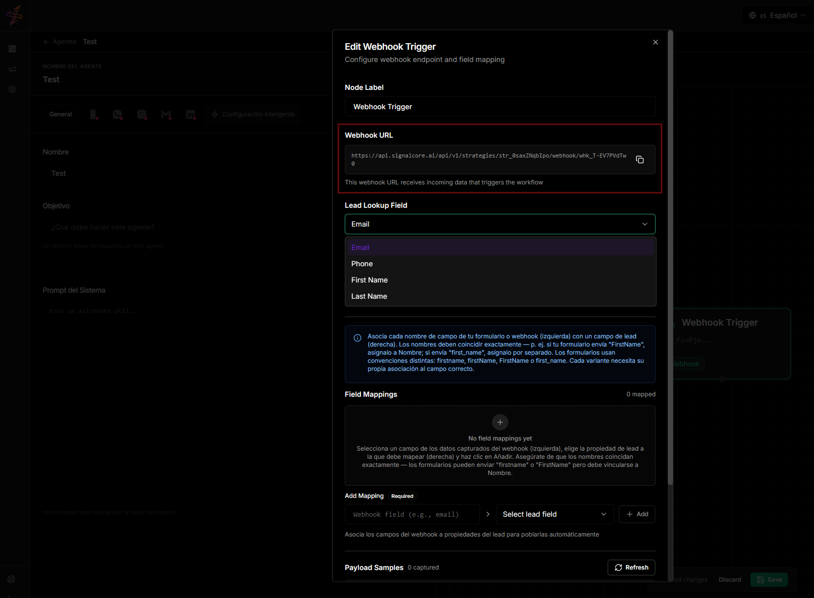 URL de webhook