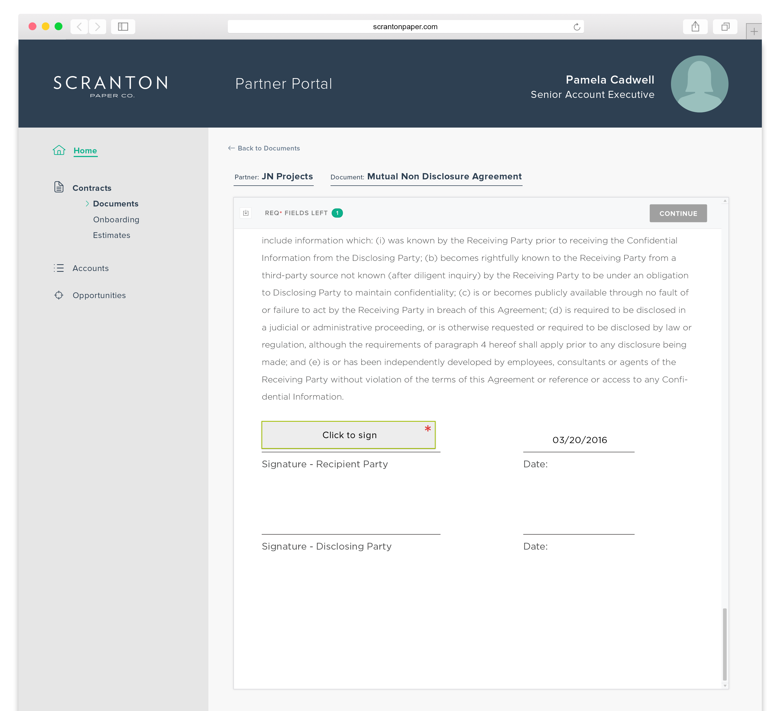 #width=550px; Shows the personalized once a user clicks to sign the signature box.