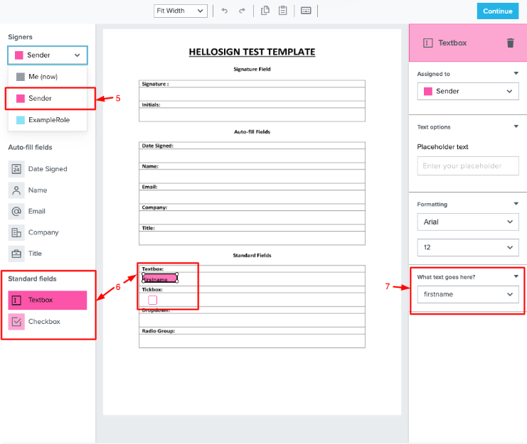 Screenshot of non-embedded templates with Merge Fields
