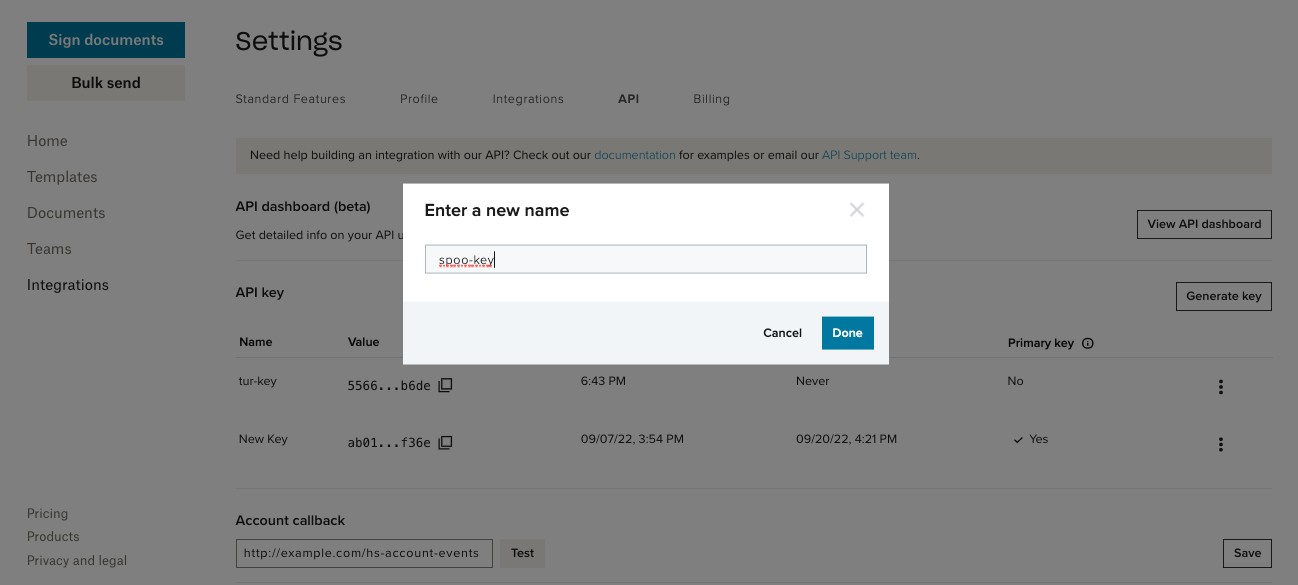 #width=650px; Screenshot showing a modal with the key being renamed.