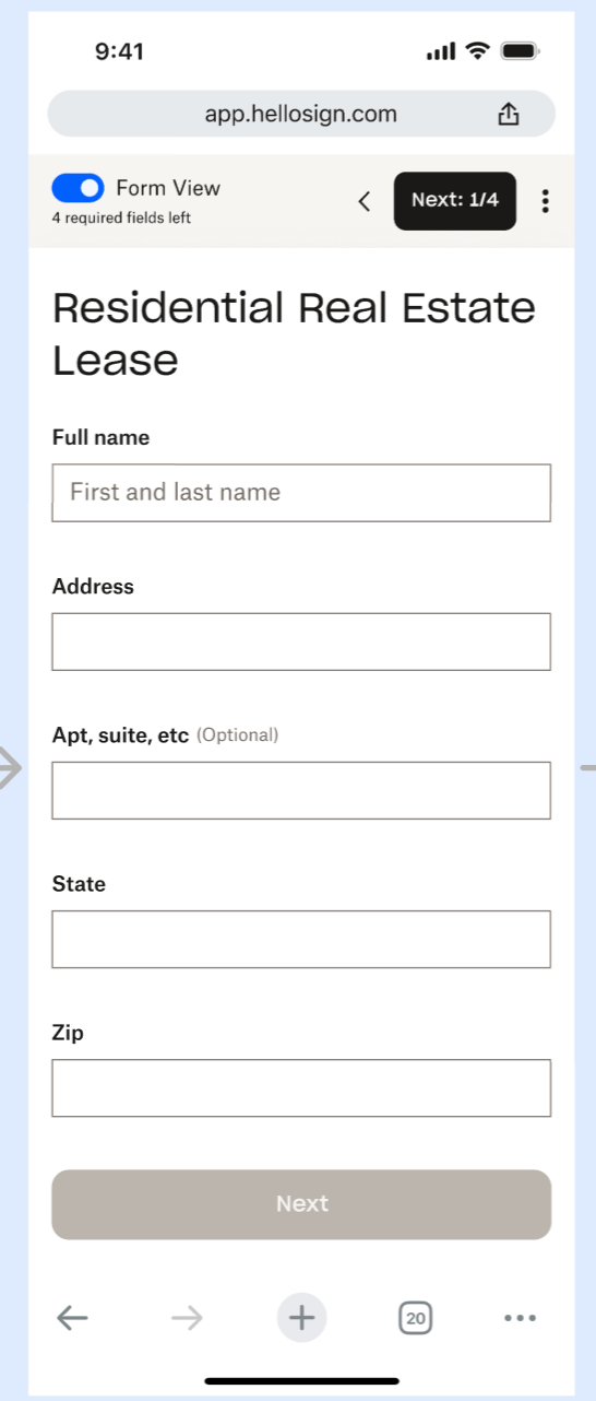 Labels in form view