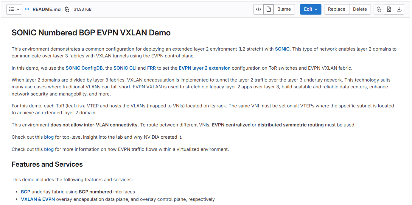 sample page of documentation hosted in GitLab